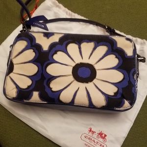Coach Poppy Flower Blue Floral Cross body bag